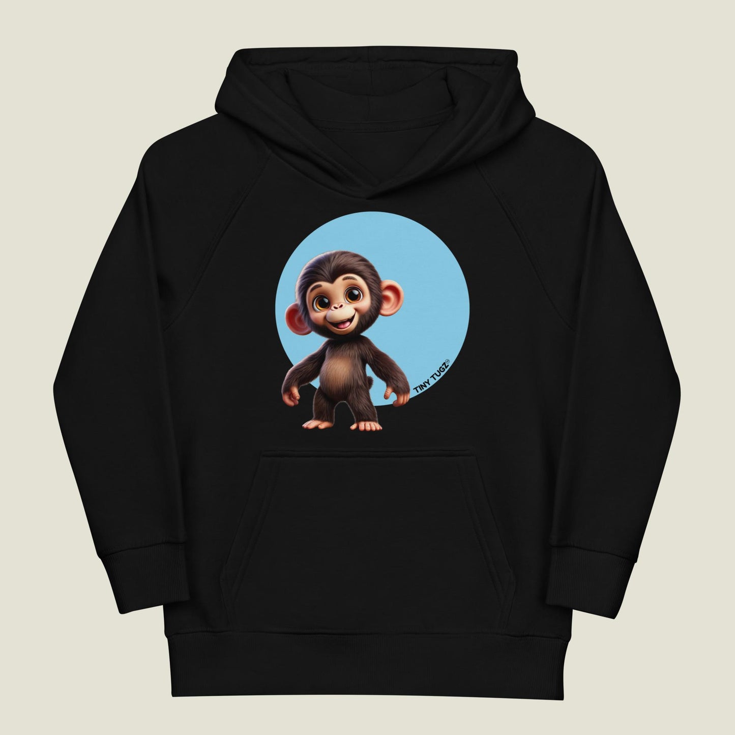 Jungle-Swinger Chimpanzee Kids Organic Cotton Hoodie