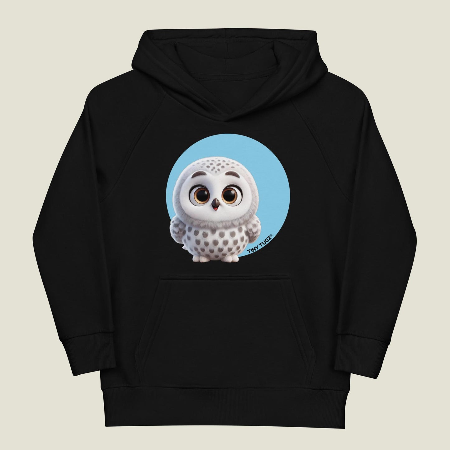 Winter-Wise Snowy Owl Kids Organic Cotton Hoodie