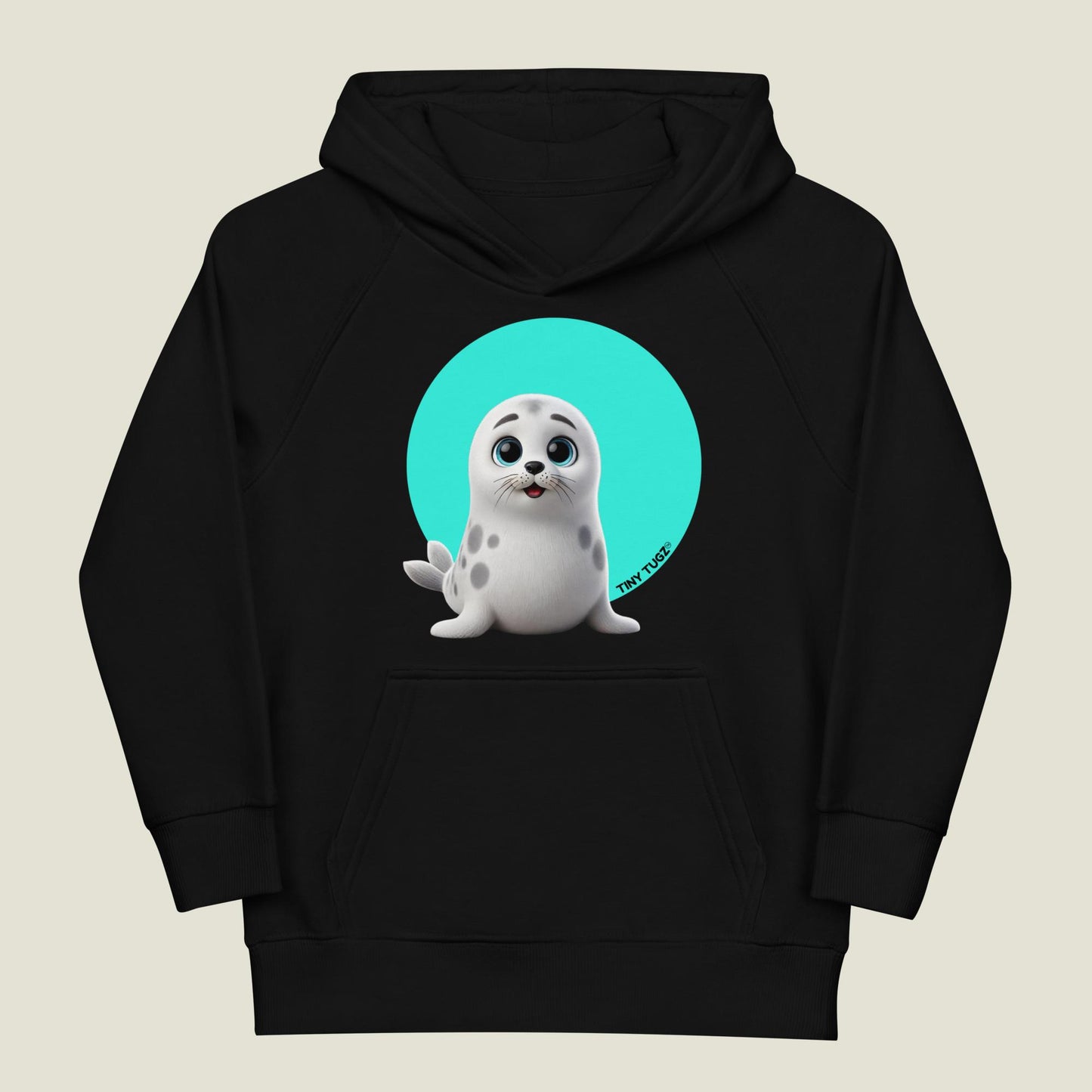 Arctic-Play Harp Seal Kids Organic Cotton Hoodie