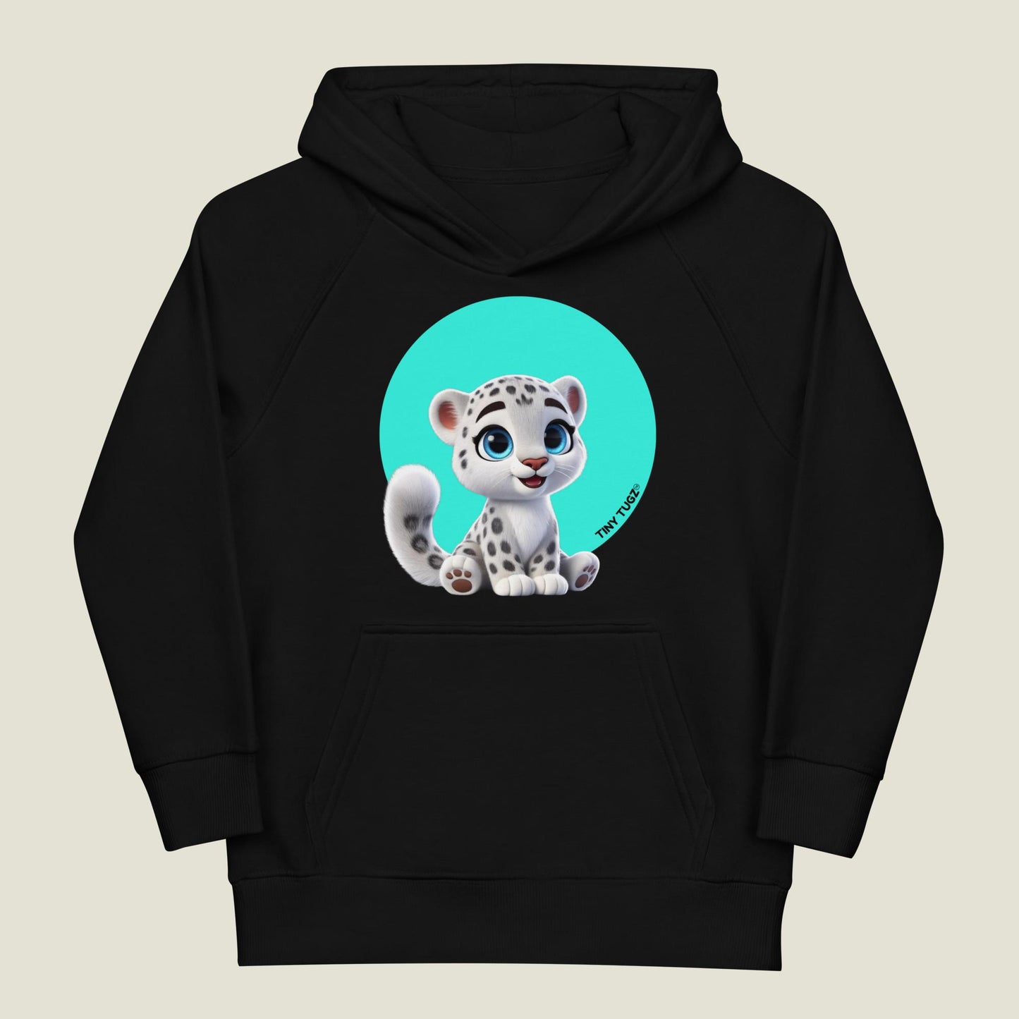 Silent-Prowl Snow Leopard Kids Organic Cotton Hoodie