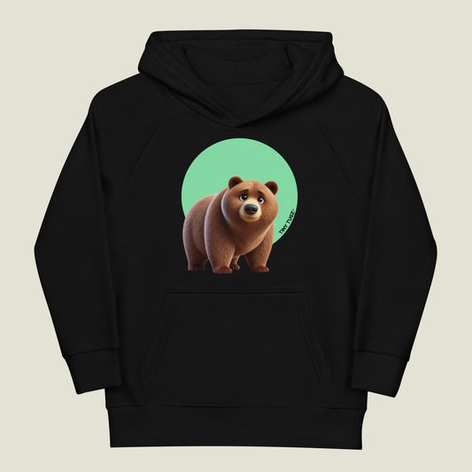 Mountain-Strong Grizzly Bear Kids Organic Cotton Hoodie