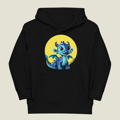 Ice-Flame Blue Dragon Kids Organic Cotton Hoodie