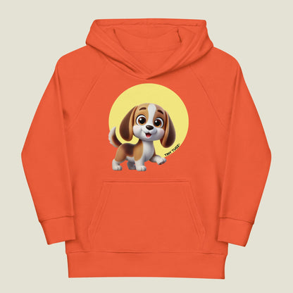 Tail-Wagging Beagle Kids Organic Cotton Hoodie