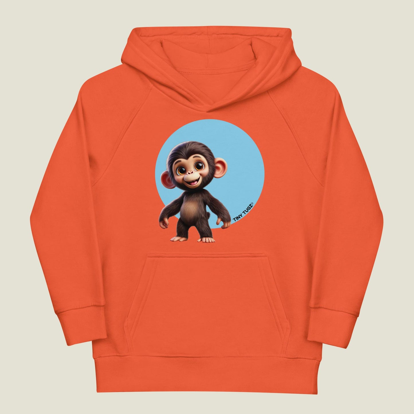 Jungle-Swinger Chimpanzee Kids Organic Cotton Hoodie