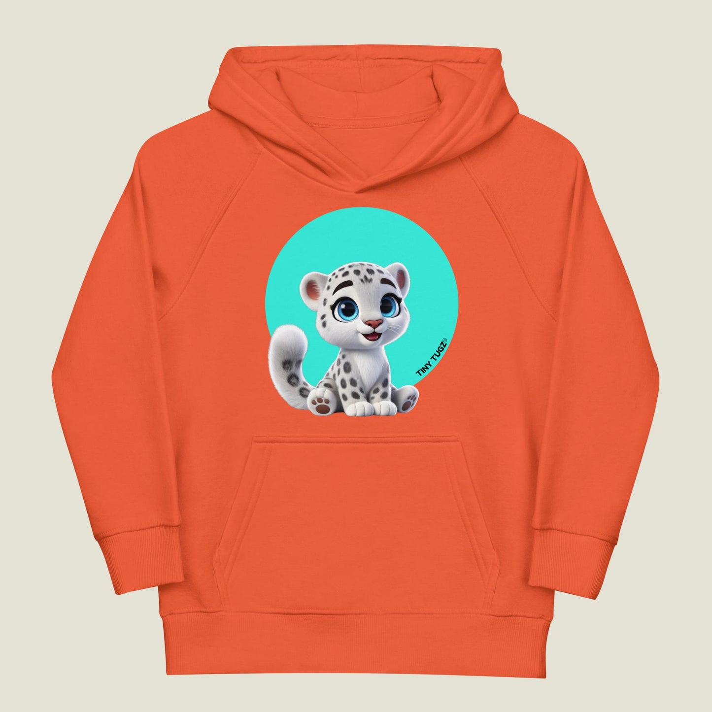 Silent-Prowl Snow Leopard Kids Organic Cotton Hoodie