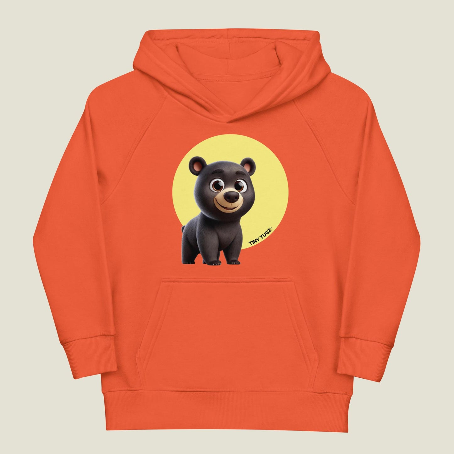 Mighty-Paws Black Bear Kids Organic Cotton Hoodie