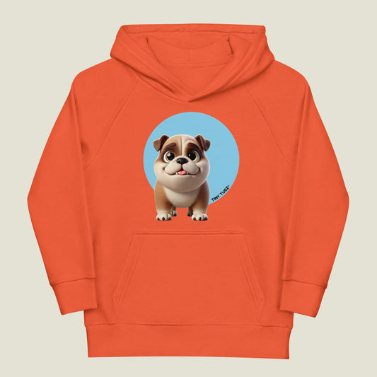 Wrinkle-Powered English Bulldog Kids Organic Cotton Hoodie