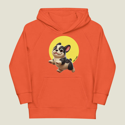 Playful-Paws French Bulldog Kids Organic Cotton Hoodie