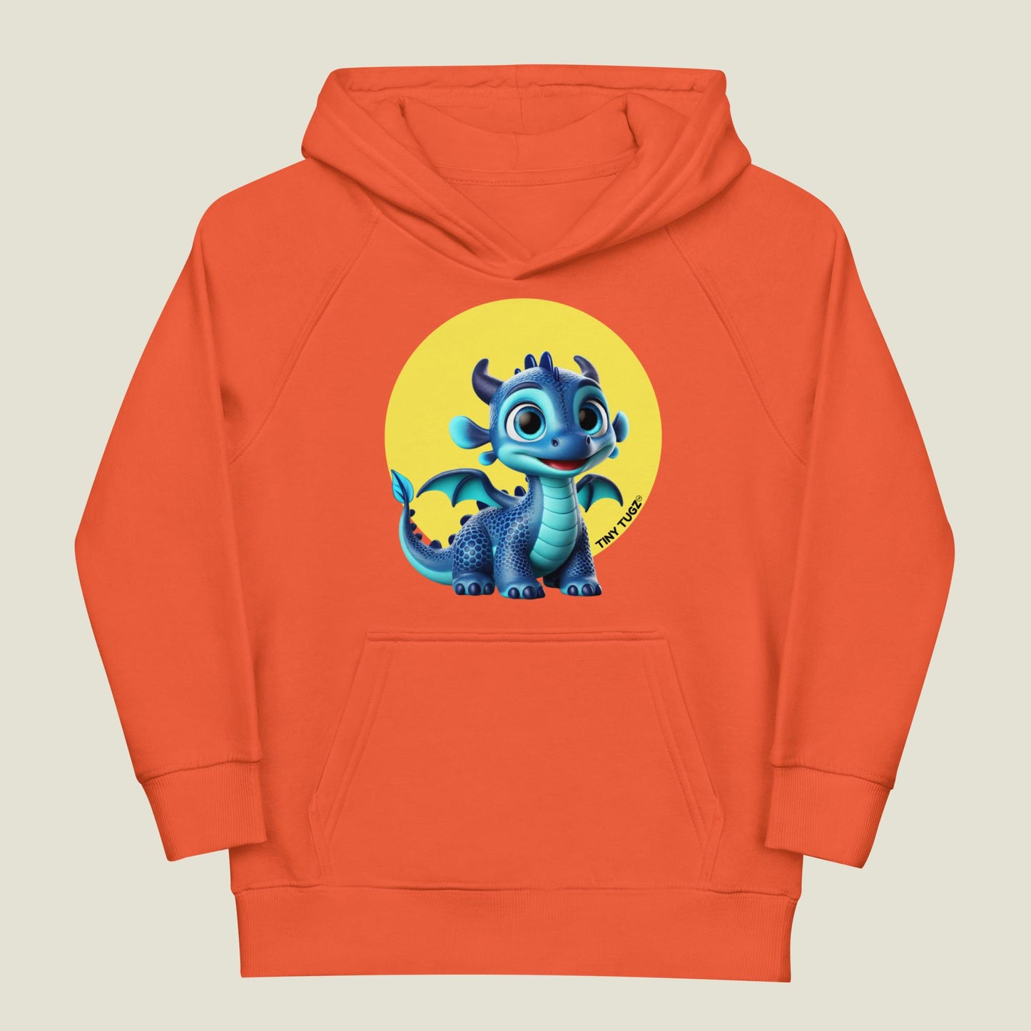 Ice-Flame Blue Dragon Kids Organic Cotton Hoodie