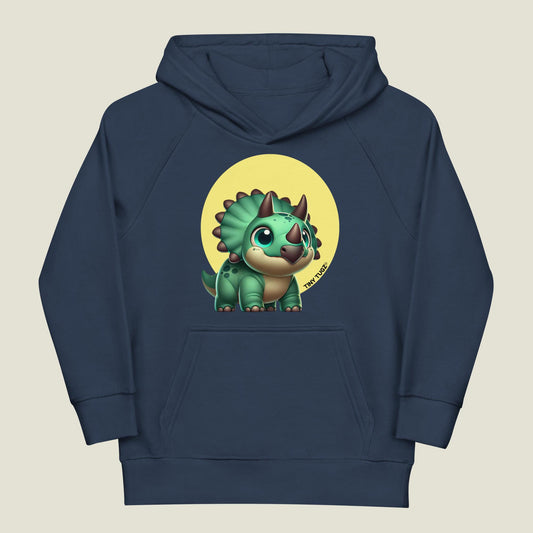 Triple-Horn Triceratops Kids Organic Cotton Hoodie