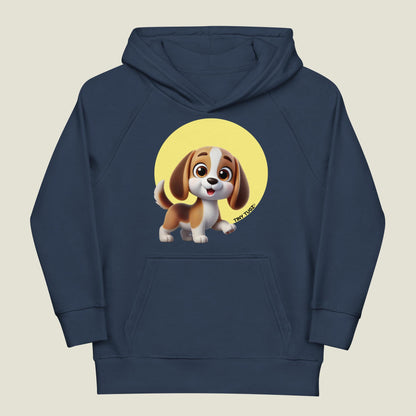 Tail-Wagging Beagle Kids Organic Cotton Hoodie