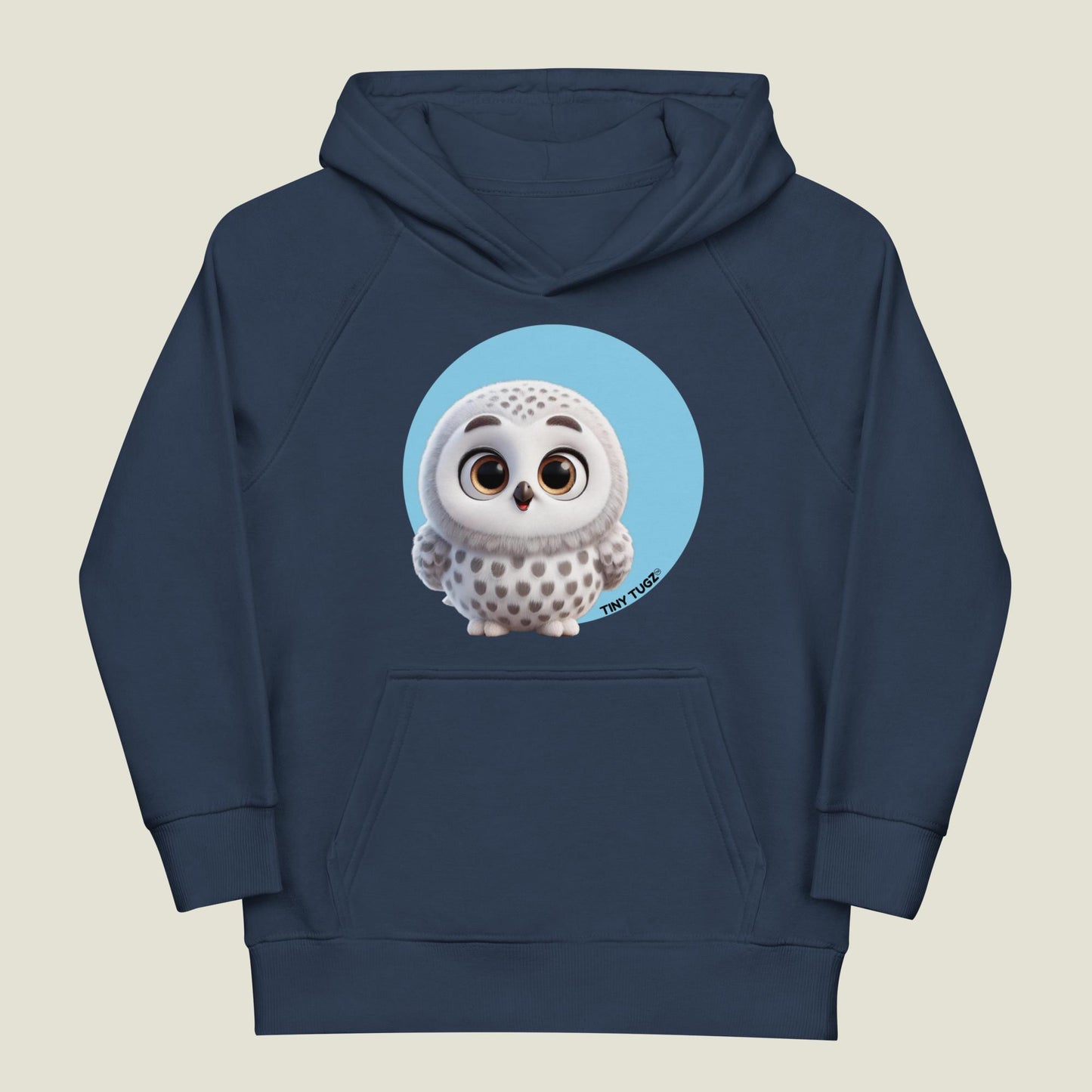 Winter-Wise Snowy Owl Kids Organic Cotton Hoodie