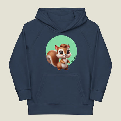 Nutty-Adventurer Squirrel Kids Organic Cotton Hoodie