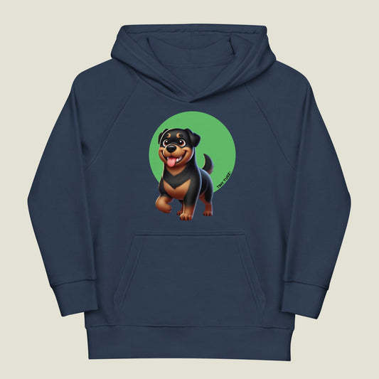 Fearless-Heart Rottweiler Kids Organic Cotton Hoodie