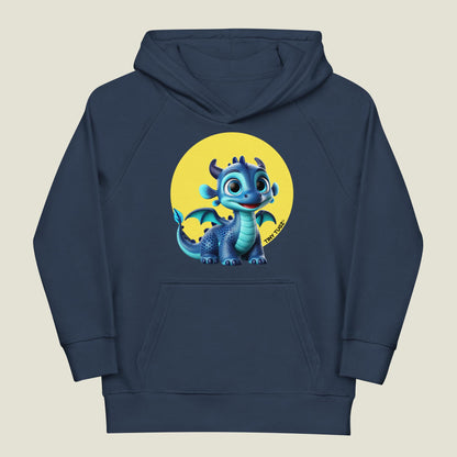 Ice-Flame Blue Dragon Kids Organic Cotton Hoodie