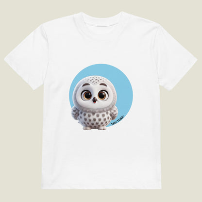 Winter-Wise Snowy Owl Organic Cotton T-shirt